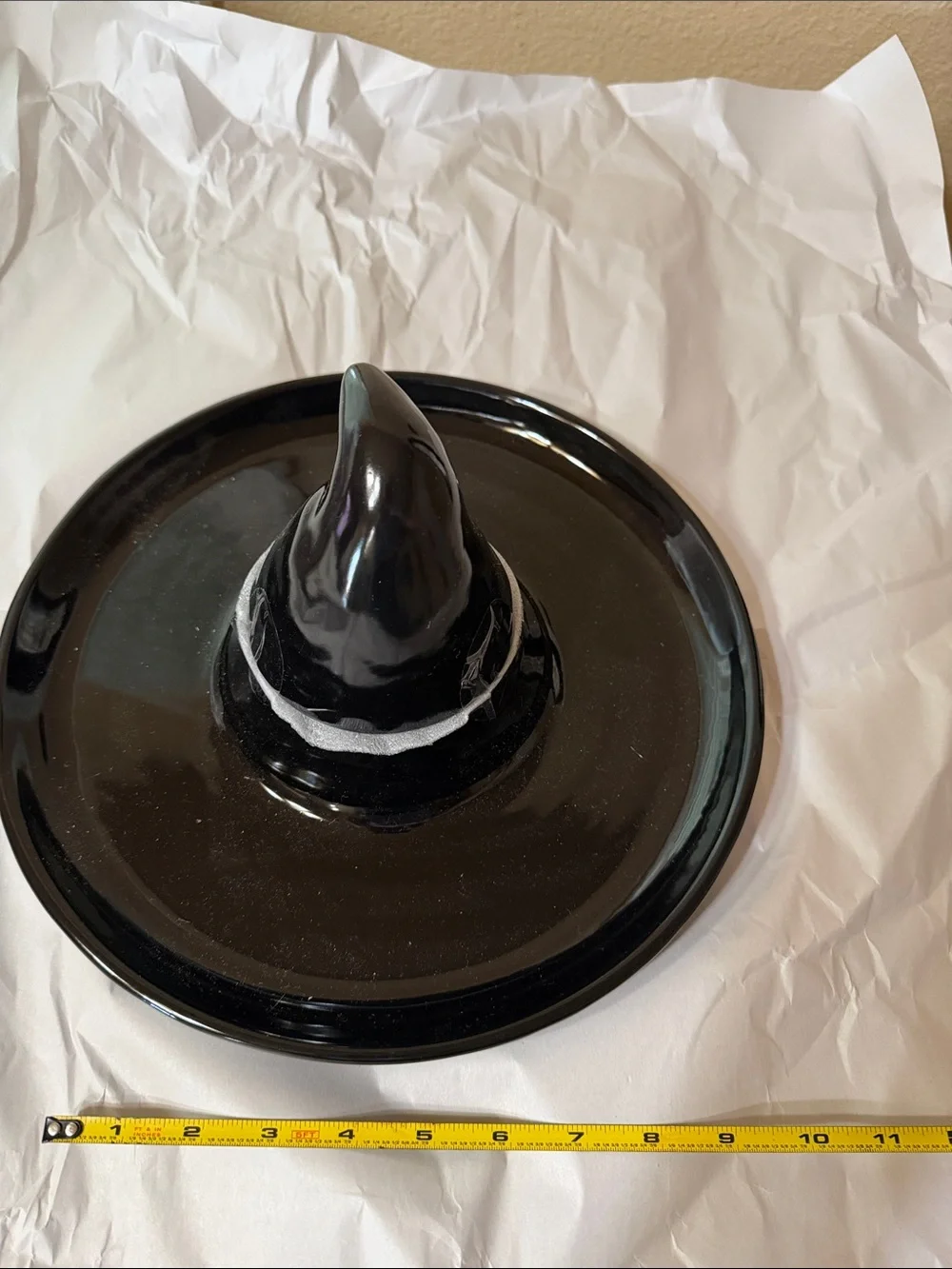 Black Ceramic Witch Hat Appetizer Tray